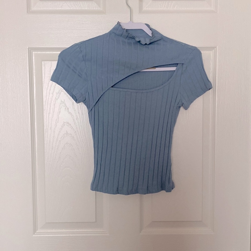 Shein Cutout Solid Tee